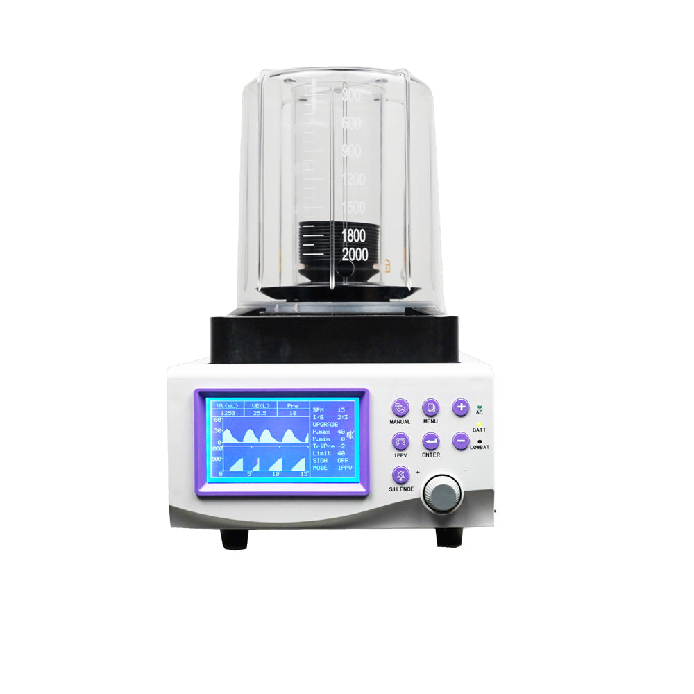 Ventilador de Anestesia Veterinaria 50–1600 ml con Pantalla de 5.5 Pulgadas