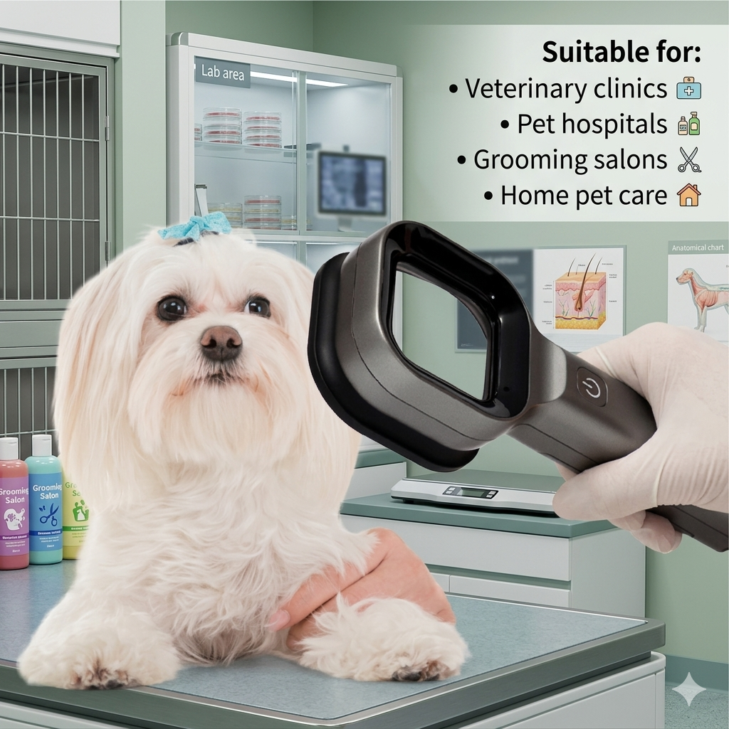 Lámpara de Wood Veterinaria UV para Mascotas, Detector de Infecciones Fúngicas en la Piel de Perros y Gatos, Herramienta de Diagnóstico