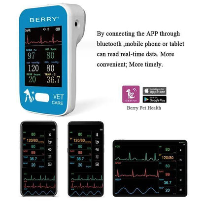 Berry AM6200  Monitor Veterinario Portátil para Pacientes y Mascotas Berry AM6200 de 6 Parámetros Spo2 HR ECG PR TEMP NIBP de Buena Calidad