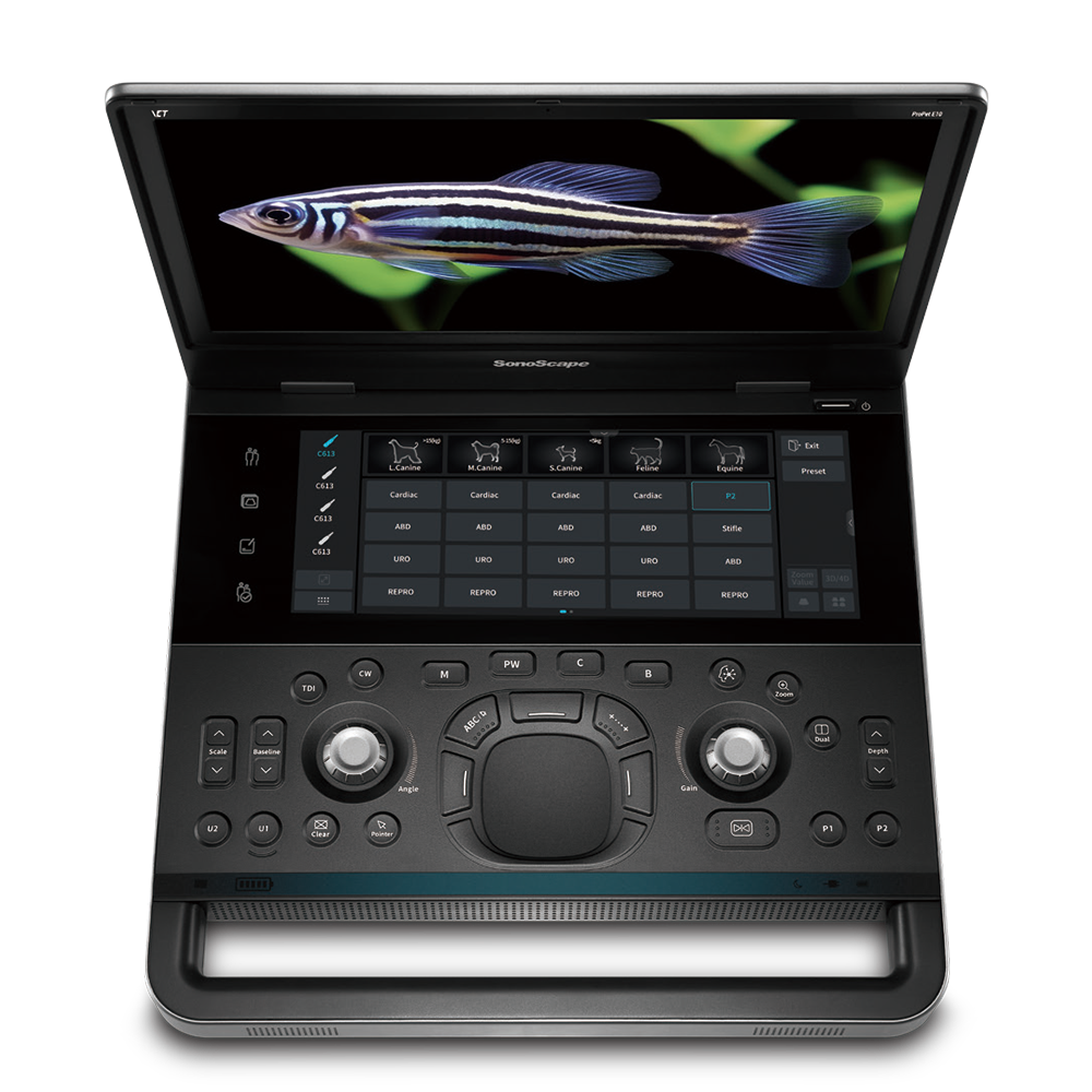 Ecógrafo Veterinario SonoScape ProPet X10 / E10 Doppler Color Portátil