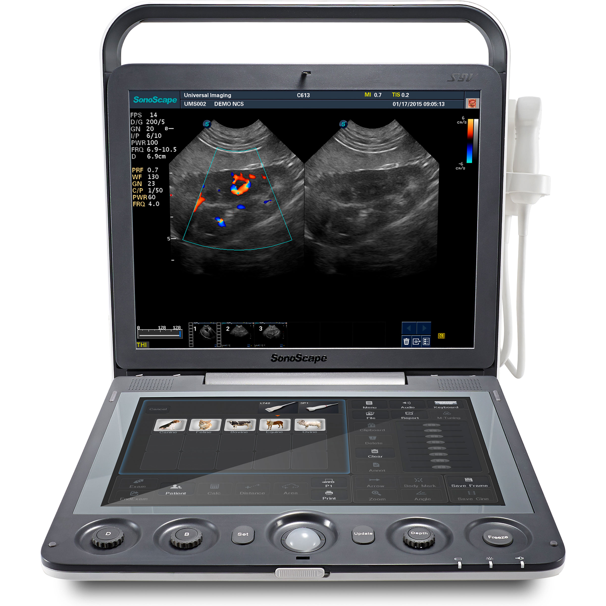 Ecógrafo Veterinario SonoScape S9V Doppler Color Portátil